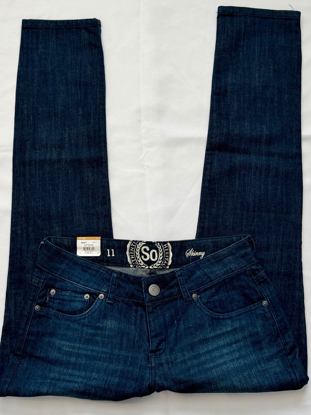 Womens/Jr's SO Skinny, Midnight Wash, Mid-Rise Jeans - Size 11 / 30”